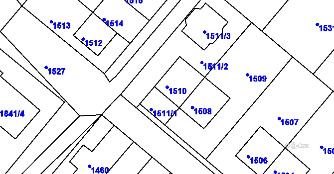 Parcela st. 1510 v KÚ Rájec nad Svitavou, Katastrální mapa