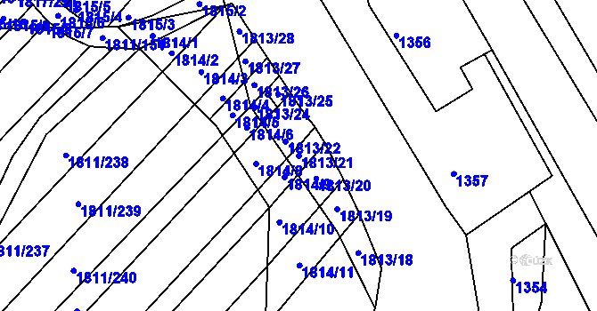 Parcela st. 1813/21 v KÚ Rájec nad Svitavou, Katastrální mapa