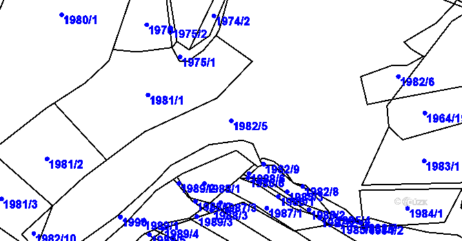 Parcela st. 1982/5 v KÚ Rájec nad Svitavou, Katastrální mapa