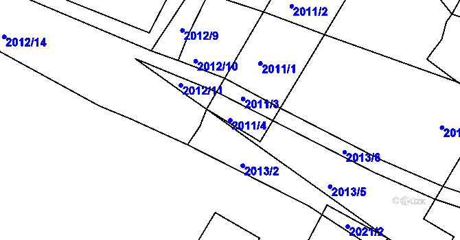 Parcela st. 2011/4 v KÚ Rájec nad Svitavou, Katastrální mapa
