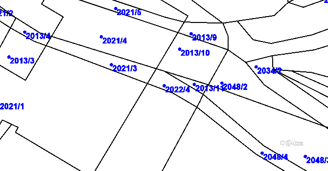 Parcela st. 2022/4 v KÚ Rájec nad Svitavou, Katastrální mapa