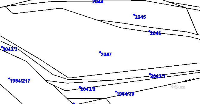 Parcela st. 2047 v KÚ Rájec nad Svitavou, Katastrální mapa