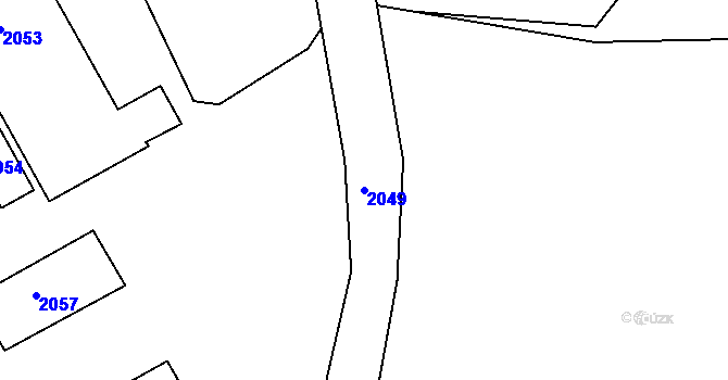 Parcela st. 2049 v KÚ Rájec nad Svitavou, Katastrální mapa