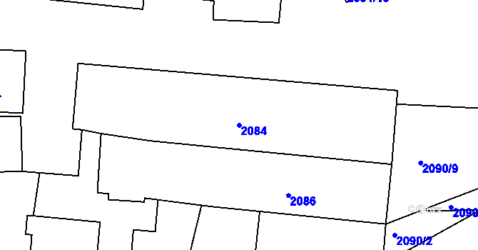 Parcela st. 2084 v KÚ Rájec nad Svitavou, Katastrální mapa