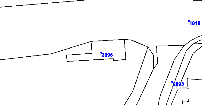 Parcela st. 2096 v KÚ Rájec nad Svitavou, Katastrální mapa