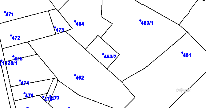 Parcela st. 463/2 v KÚ Rájec nad Svitavou, Katastrální mapa