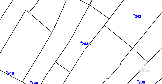 Parcela st. 244/2 v KÚ Rájec nad Svitavou, Katastrální mapa