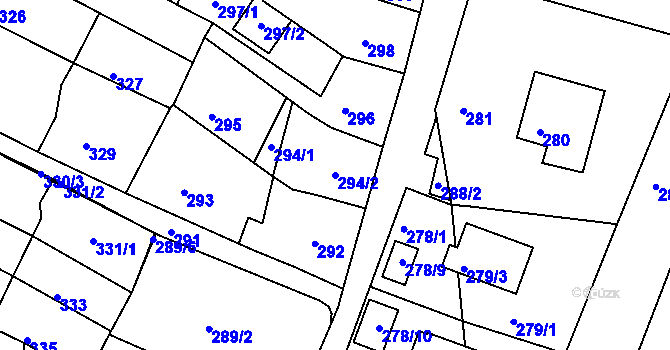 Parcela st. 294/2 v KÚ Rájec nad Svitavou, Katastrální mapa