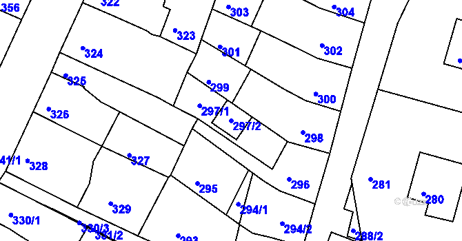 Parcela st. 297/2 v KÚ Rájec nad Svitavou, Katastrální mapa