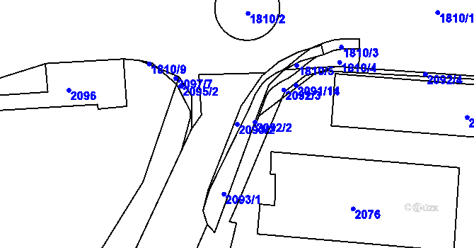 Parcela st. 2093/2 v KÚ Rájec nad Svitavou, Katastrální mapa