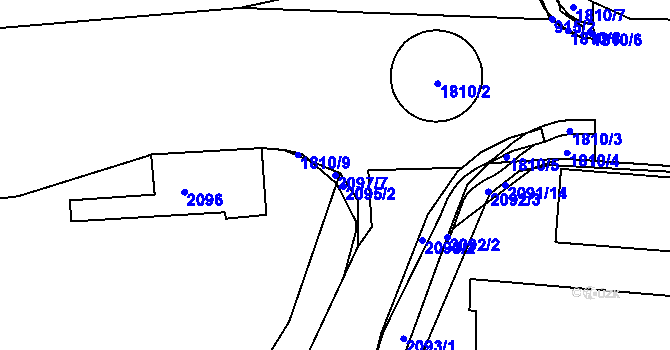 Parcela st. 2097/7 v KÚ Rájec nad Svitavou, Katastrální mapa