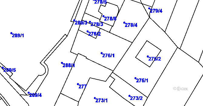 Parcela st. 276/1 v KÚ Rájec nad Svitavou, Katastrální mapa