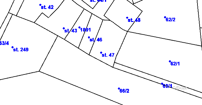 Parcela st. 47 v KÚ Ráječko, Katastrální mapa