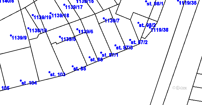 Parcela st. 87/1 v KÚ Ráječko, Katastrální mapa