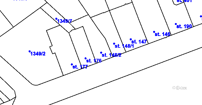 Parcela st. 148/2 v KÚ Ráječko, Katastrální mapa
