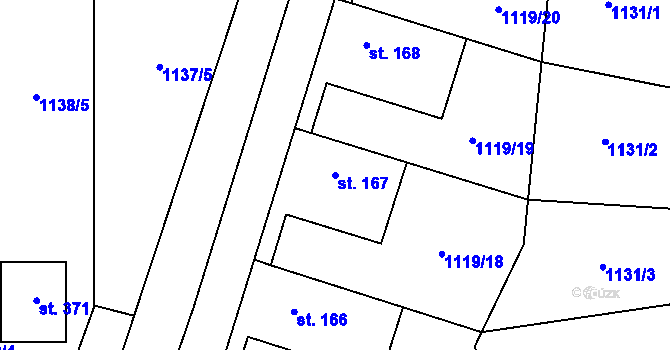 Parcela st. 167 v KÚ Ráječko, Katastrální mapa