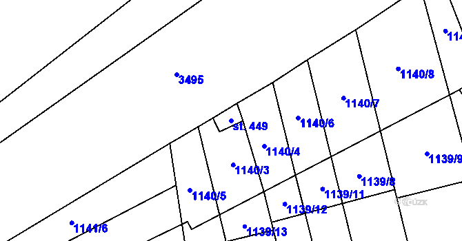 Parcela st. 449 v KÚ Ráječko, Katastrální mapa