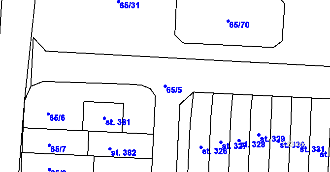Parcela st. 65/5 v KÚ Ráječko, Katastrální mapa