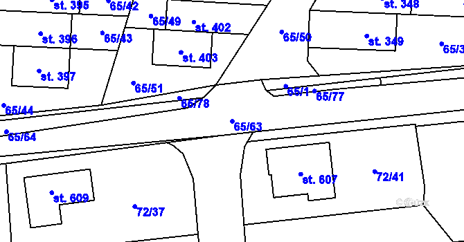 Parcela st. 65/63 v KÚ Ráječko, Katastrální mapa