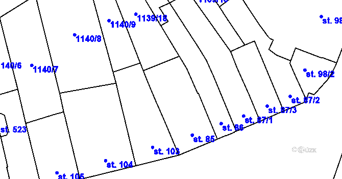 Parcela st. 1139/5 v KÚ Ráječko, Katastrální mapa