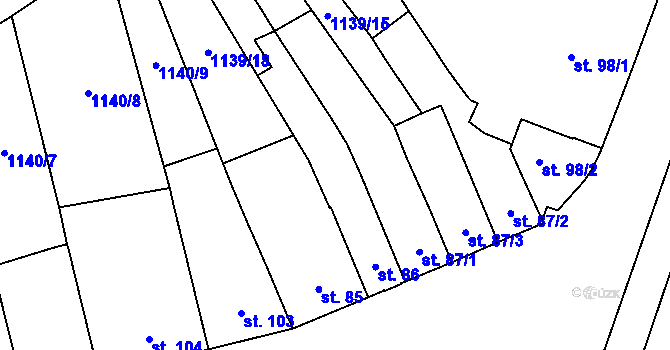 Parcela st. 1139/6 v KÚ Ráječko, Katastrální mapa