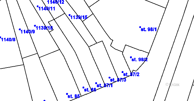 Parcela st. 1139/7 v KÚ Ráječko, Katastrální mapa
