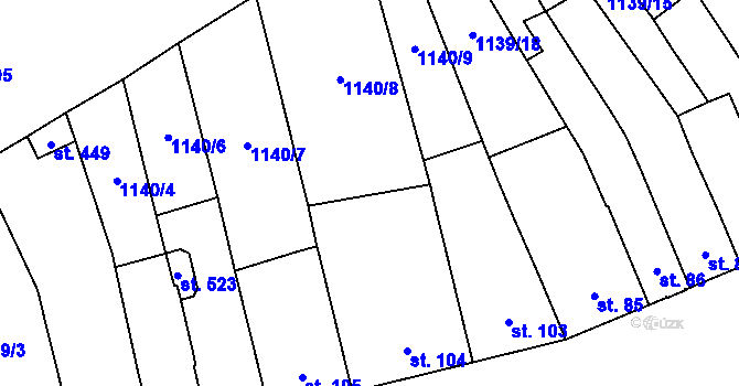 Parcela st. 1139/9 v KÚ Ráječko, Katastrální mapa