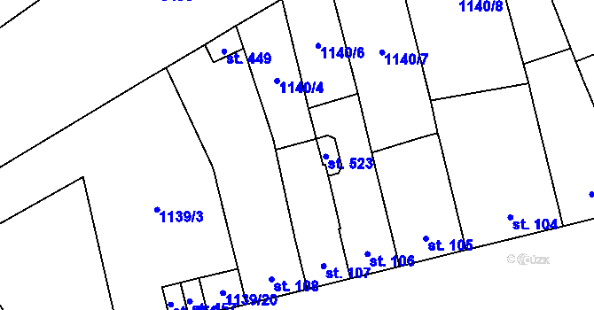 Parcela st. 1139/12 v KÚ Ráječko, Katastrální mapa