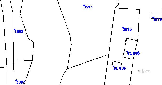 Parcela st. 1353/2 v KÚ Ráječko, Katastrální mapa