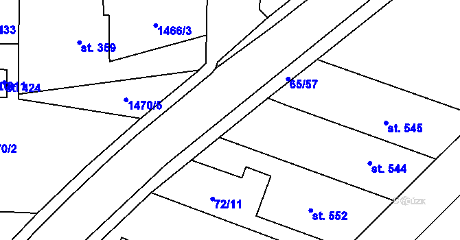 Parcela st. 72/20 v KÚ Ráječko, Katastrální mapa