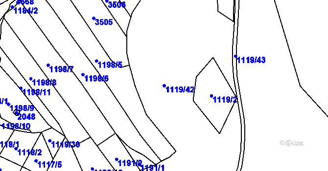Parcela st. 1119/42 v KÚ Ráječko, Katastrální mapa