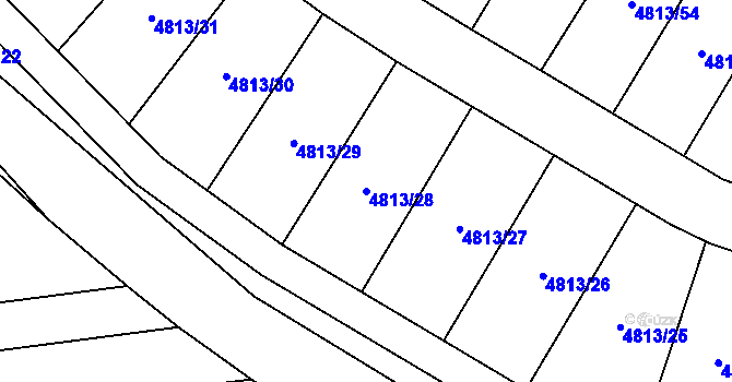 Parcela st. 4813/28 v KÚ Ráječko, Katastrální mapa