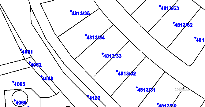 Parcela st. 4813/33 v KÚ Ráječko, Katastrální mapa