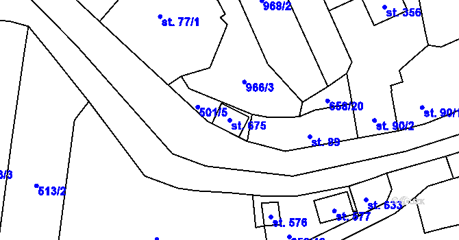 Parcela st. 675 v KÚ Ráječko, Katastrální mapa