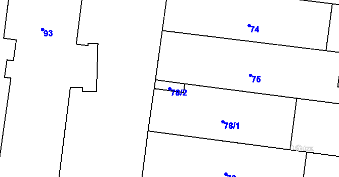 Parcela st. 78/2 v KÚ Rajhrad, Katastrální mapa