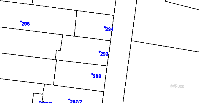 Parcela st. 293 v KÚ Rajhrad, Katastrální mapa