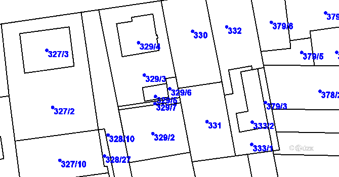 Parcela st. 329/6 v KÚ Rajhrad, Katastrální mapa
