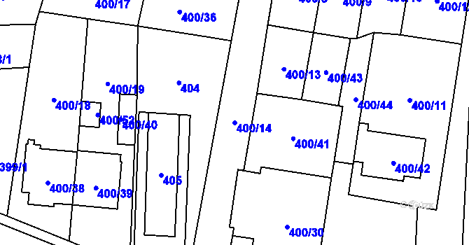 Parcela st. 400/14 v KÚ Rajhrad, Katastrální mapa