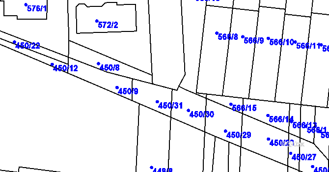Parcela st. 450/11 v KÚ Rajhrad, Katastrální mapa