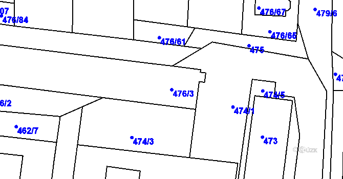 Parcela st. 476/3 v KÚ Rajhrad, Katastrální mapa