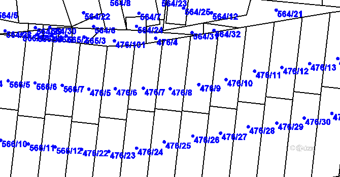 Parcela st. 476/8 v KÚ Rajhrad, Katastrální mapa