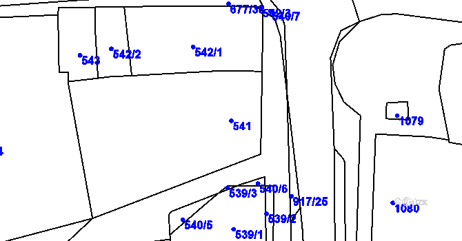 Parcela st. 541 v KÚ Rajhrad, Katastrální mapa