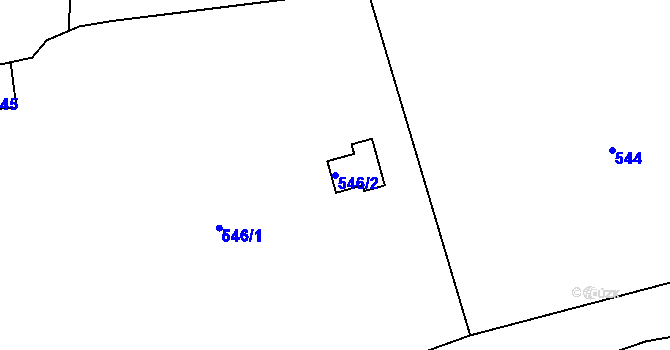 Parcela st. 546/2 v KÚ Rajhrad, Katastrální mapa