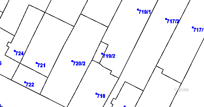 Parcela st. 719/2 v KÚ Rajhrad, Katastrální mapa