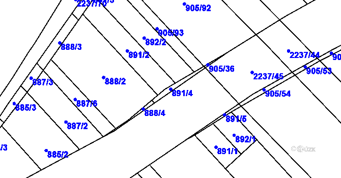 Parcela st. 891/4 v KÚ Rajhrad, Katastrální mapa