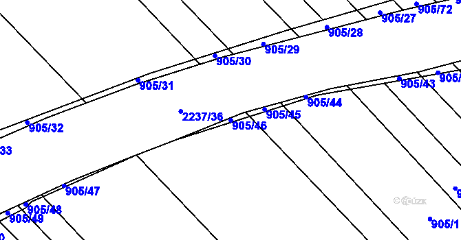 Parcela st. 905/46 v KÚ Rajhrad, Katastrální mapa