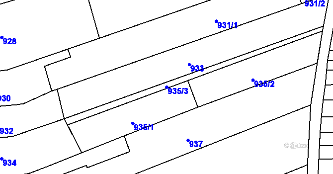 Parcela st. 935/3 v KÚ Rajhrad, Katastrální mapa