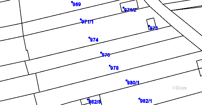Parcela st. 976 v KÚ Rajhrad, Katastrální mapa