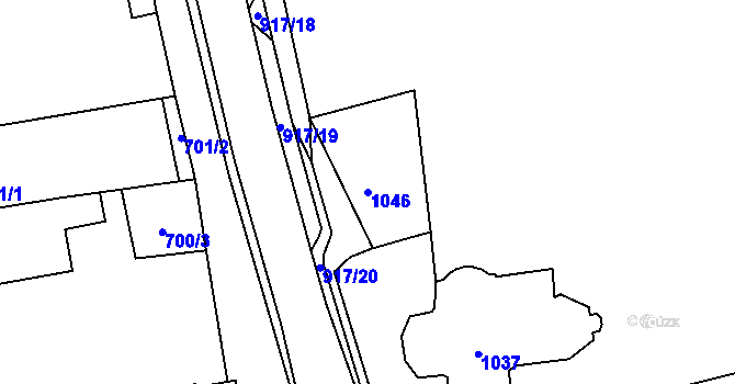 Parcela st. 1046 v KÚ Rajhrad, Katastrální mapa