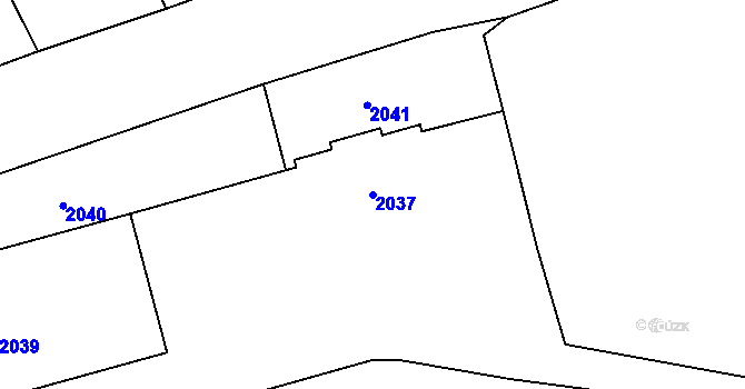 Parcela st. 2037 v KÚ Rajhrad, Katastrální mapa